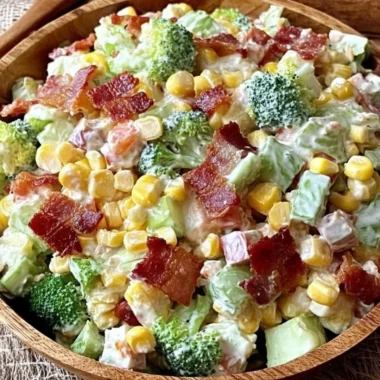 Delicious Bacon Ranch Salad with crispy bacon and fresh vegetables