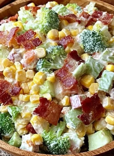 Delicious Bacon Ranch Salad with crispy bacon and fresh vegetables