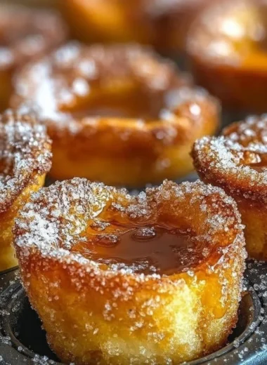 Cinnamon Sugar French Toast Muffins baked to perfection with a sweet topping