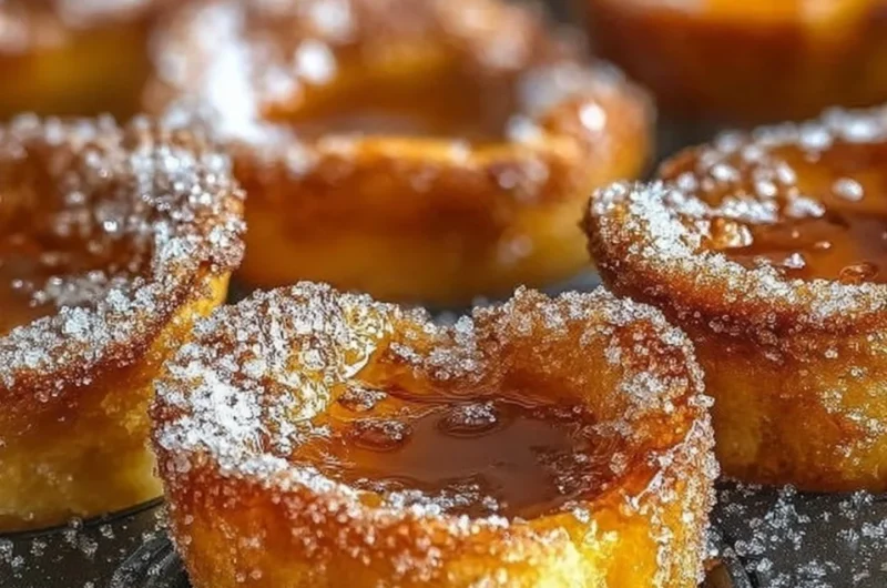 Cinnamon Sugar French Toast Muffins baked to perfection with a sweet topping