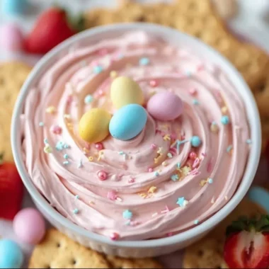 Festive creamy dip served with fresh vegetables and chips