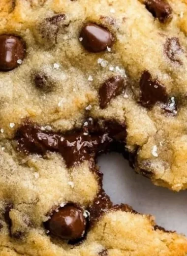 Delicious ultra thick bakery style chocolate chip cookies ready to enjoy
