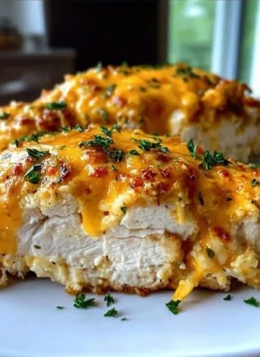 Delicious 4-Ingredient Ranch Chicken Bake ready to serve.