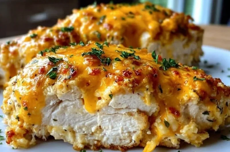 Delicious 4-Ingredient Ranch Chicken Bake ready to serve.