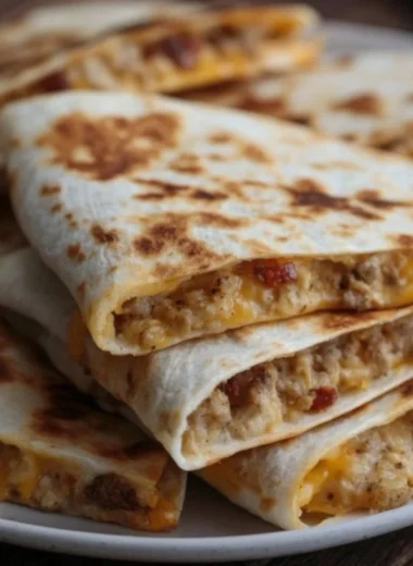 Extra cheesy ground chicken quesadillas served on a plate