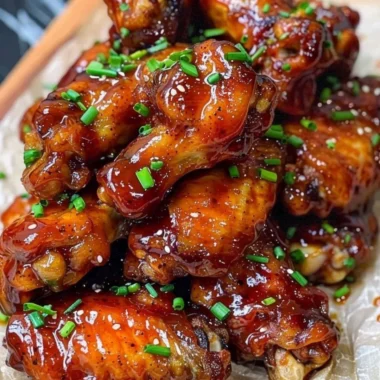 Delicious Honey BBQ Chicken Wings served on a platter with dipping sauce