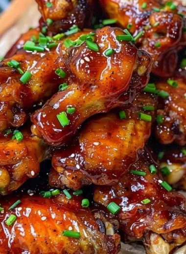 Delicious Honey BBQ Chicken Wings served on a platter with dipping sauce