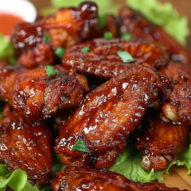 Delicious Honey BBQ Wings served on a platter with a side of dipping sauce