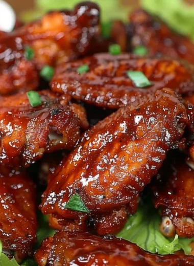 Delicious Honey BBQ Wings served on a platter with a side of dipping sauce