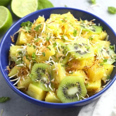 Delicious Pineapple Kiwi Salad with fresh ingredients