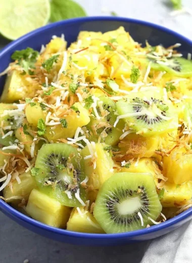 Delicious Pineapple Kiwi Salad with fresh ingredients