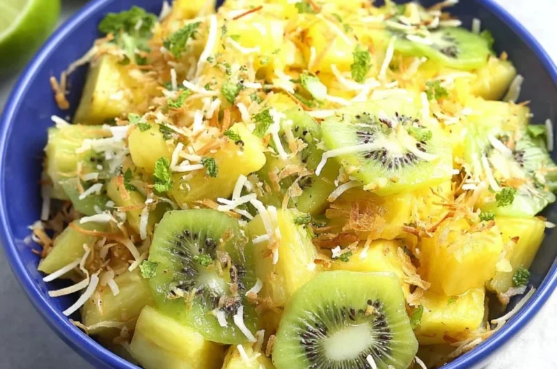Delicious Pineapple Kiwi Salad with fresh ingredients
