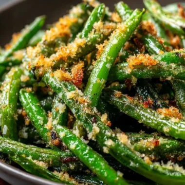Roasted green beans with garlic and parmesan