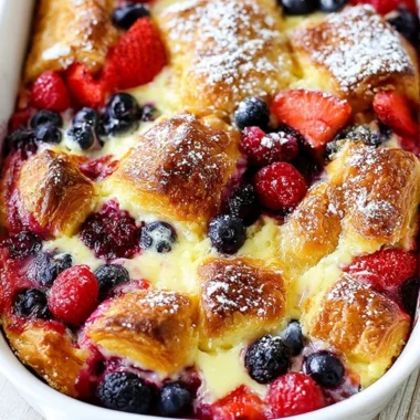 Delicious berry croissant bake fresh out of the oven