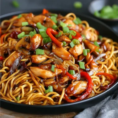Delicious Chicken Chow Mein served with ultimate chow mein sauce in a bowl