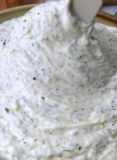 Delicious cucumber dip served with fresh vegetable sticks