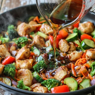 Easy homemade stir fry sauce ingredients in a bowl
