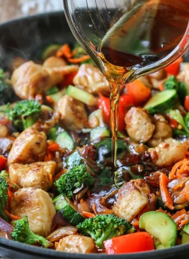 Easy homemade stir fry sauce ingredients in a bowl