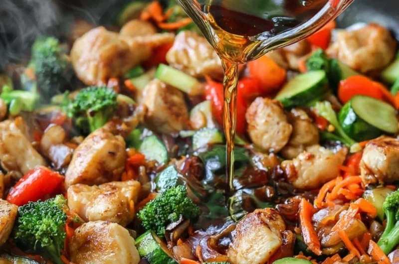 Easy homemade stir fry sauce ingredients in a bowl