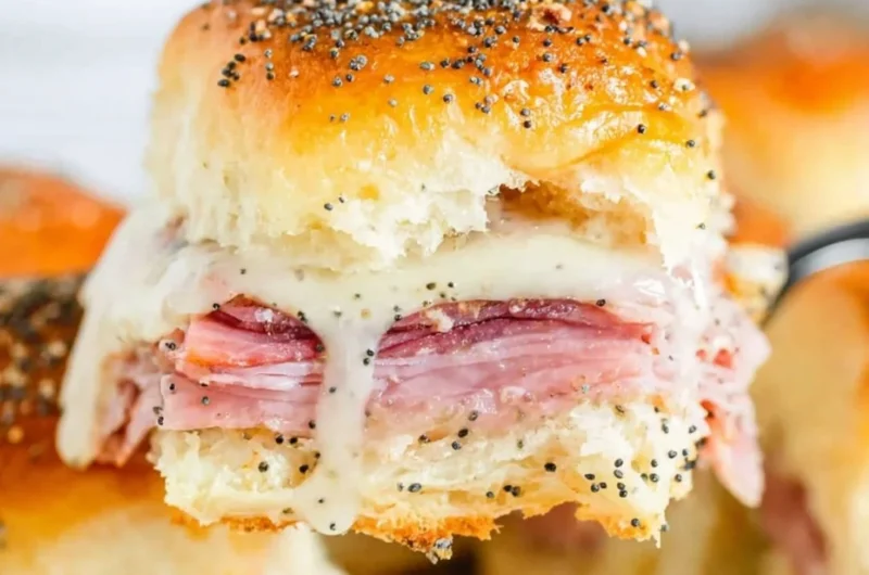Delicious homemade Ham and Cheese Sliders baked to perfection.