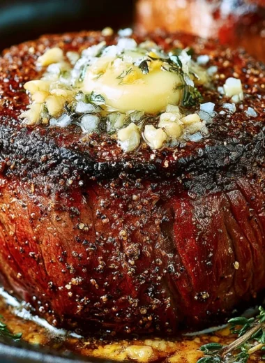 Oven-baked filet mignon prepared to steakhouse perfection on a plate