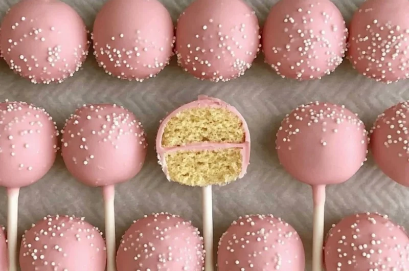 Delicious birthday cake pops inspired by Starbucks recipe.