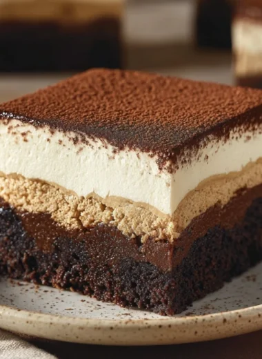 Delicious tiramisu brownies with a rich chocolate and coffee flavor