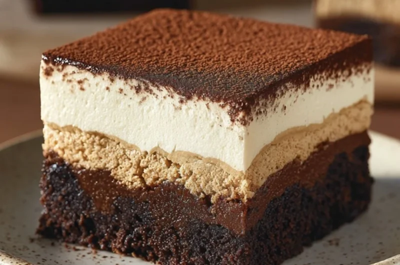 Delicious tiramisu brownies with a rich chocolate and coffee flavor
