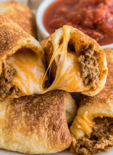 Cozy cheesy taco sticks ready to enjoy with cheese and toppings