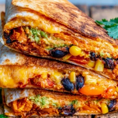 Delicious vegetarian quesadillas served with fresh toppings and salsa