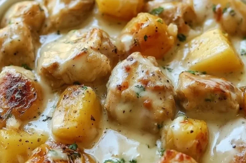 Delicious Crockpot Chicken and Potatoes ready to serve for a hearty meal